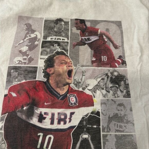 White Peter Nowak Soccer Academy tshirt signed by Peter Nowak. Size XL - Picture 1 of 15